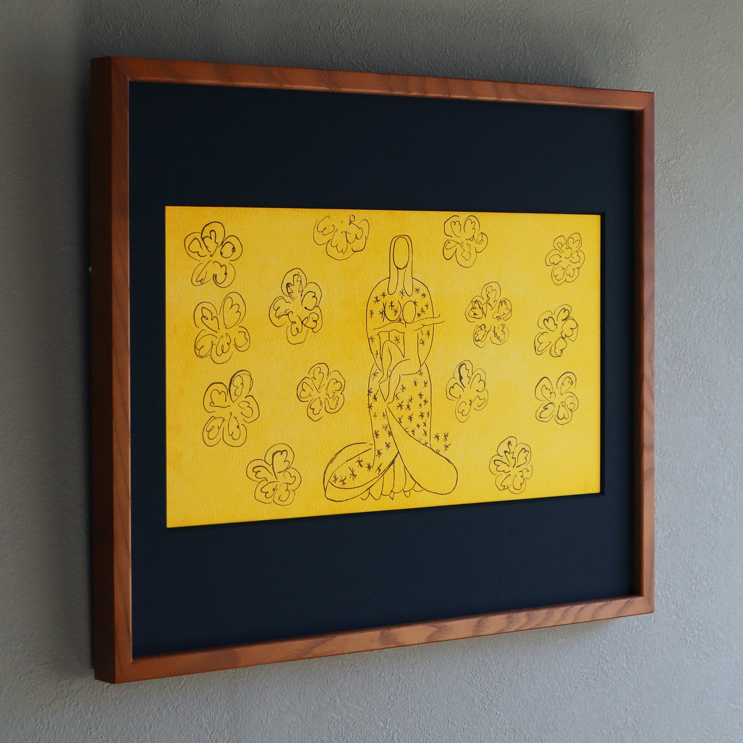 アンリ・マティス 「花飾りの聖母子」アートポスター（フレーム付き） /  Henri Matisse “Vierge et l’enfant au décor fleuri (1949)” 絵画・名画［額入り］2