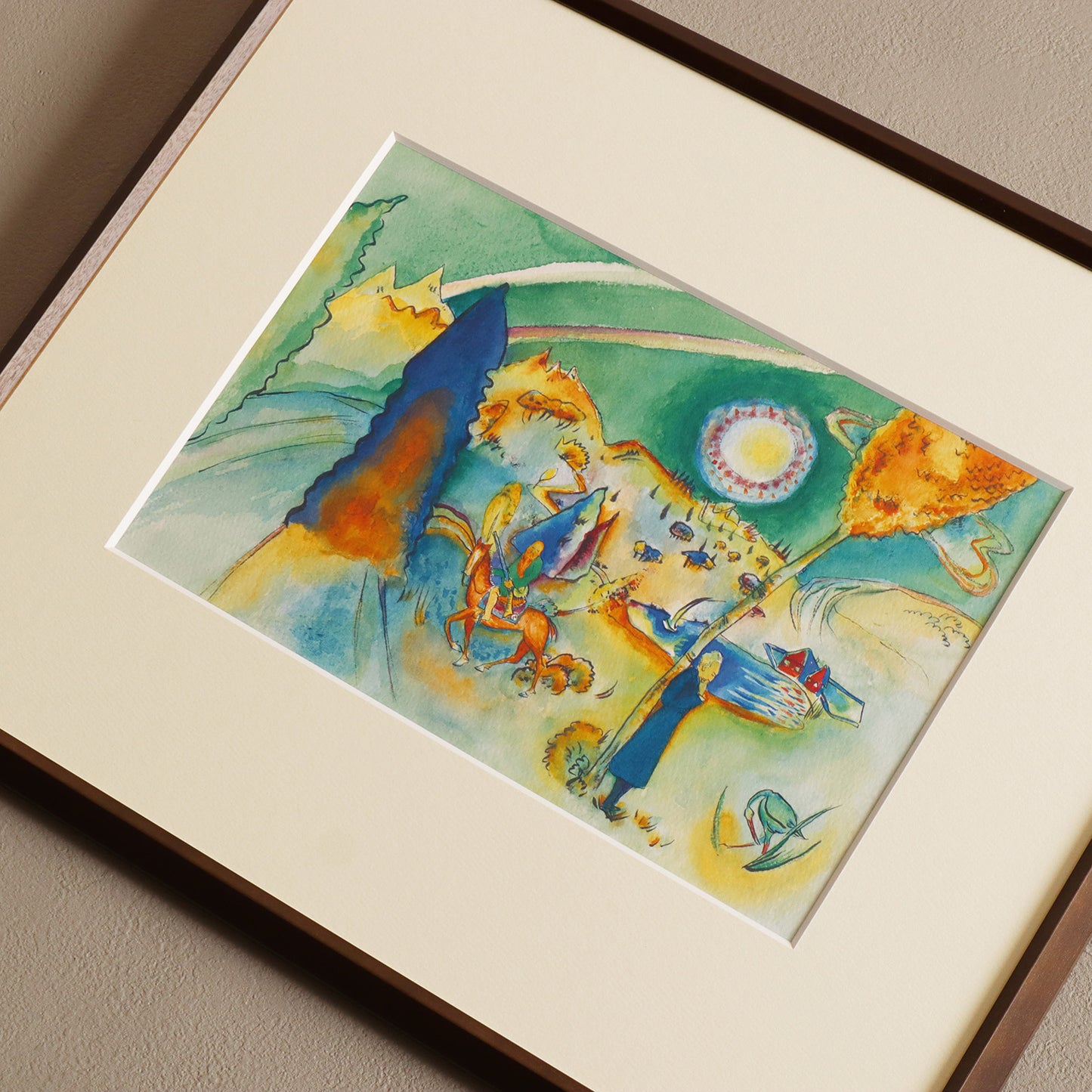 ワシリー・カンディンスキー「ポール・ビャーレのための水彩画 1916」アートポスター（フレーム付き） /Wassily Kandinsky “Aquarell für Poul Bjerre, 1916” Art Frame