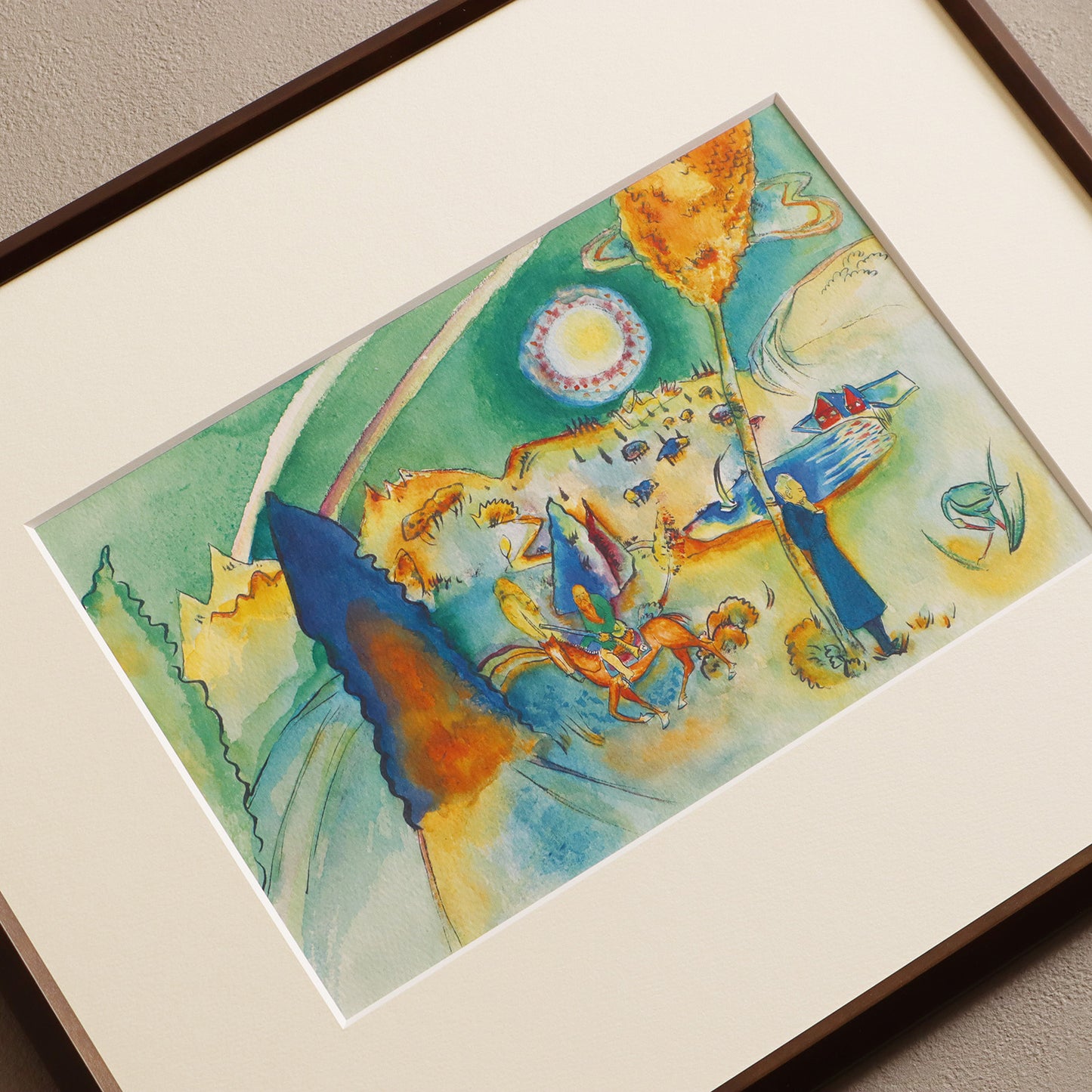 ワシリー・カンディンスキー「ポール・ビャーレのための水彩画 1916」アートポスター（フレーム付き） /Wassily Kandinsky “Aquarell für Poul Bjerre, 1916” Art Frame