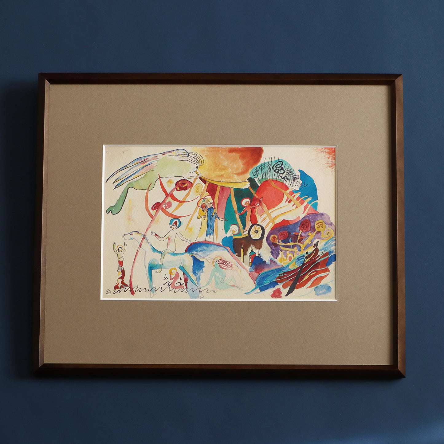 ワシリー・カンディンスキー「あらゆる聖人ための草案」アートポスター（フレーム付き） /Wassily Kandinsky “Draft for ‘All Saints II (composition with saints)’ 1911” Art Frame