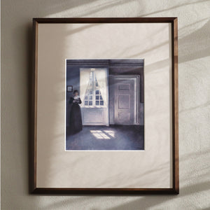 ヴィルヘルム・ハマスホイ 「室内、ストランゲーゼ30番地」アートポスター（フレーム付き）絵画・名画［額入り］2