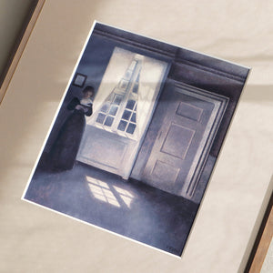 ヴィルヘルム・ハマスホイ 「室内、ストランゲーゼ30番地」アートポスター（フレーム付き）絵画・名画［額入り］3