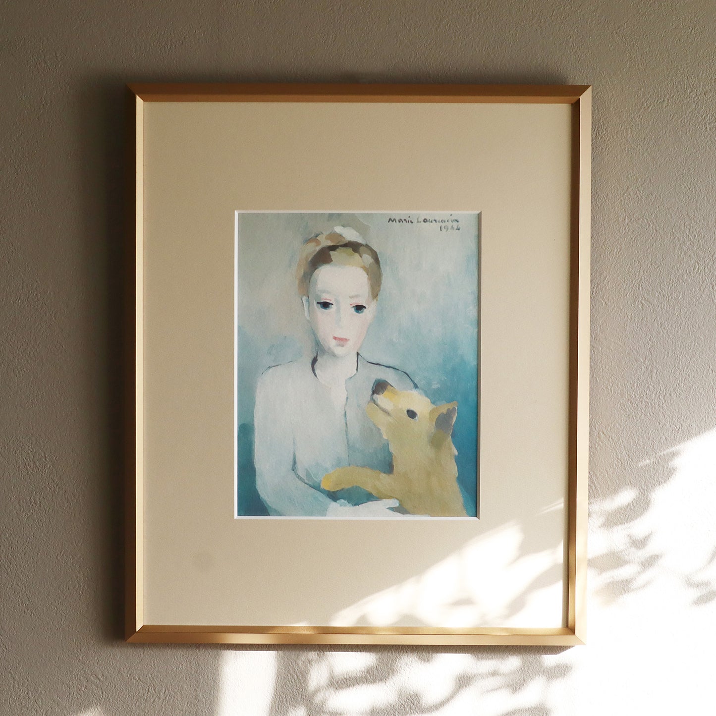 マリー・ローランサン 「エリアーヌ・ド・ボーモンの肖像」アートポスター（フレーム付き） / Marie Laurencin “Portrait d’Eliane de Beaumont” Art Frame