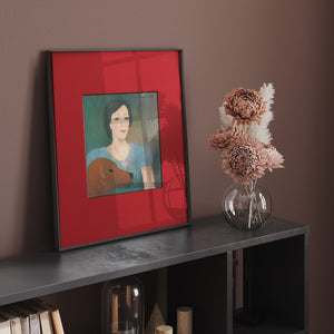 マリー・ローランサン 「デュヴィーン家出のフローランス・ジャンペルの肖像」アートポスター（フレーム付き）絵画・名画［額入り］0