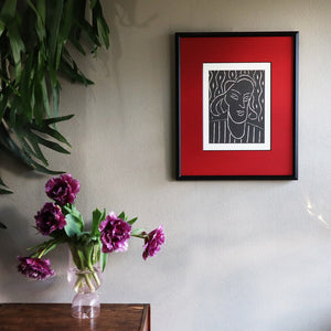 アンリ・マティス「女性 リノカット 1938」 アートポスター（フレーム付き）絵画・名画［額入り］0