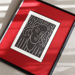 アンリ・マティス「女性 リノカット 1938」 アートポスター（フレーム付き）絵画・名画［額入り］2