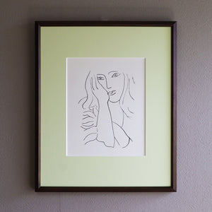 アンリ・マティス 「顔 1946 -ピエール・ルヴェルディの詩のための線画-」アートポスター（フレーム付き）絵画・名画［額入り］1