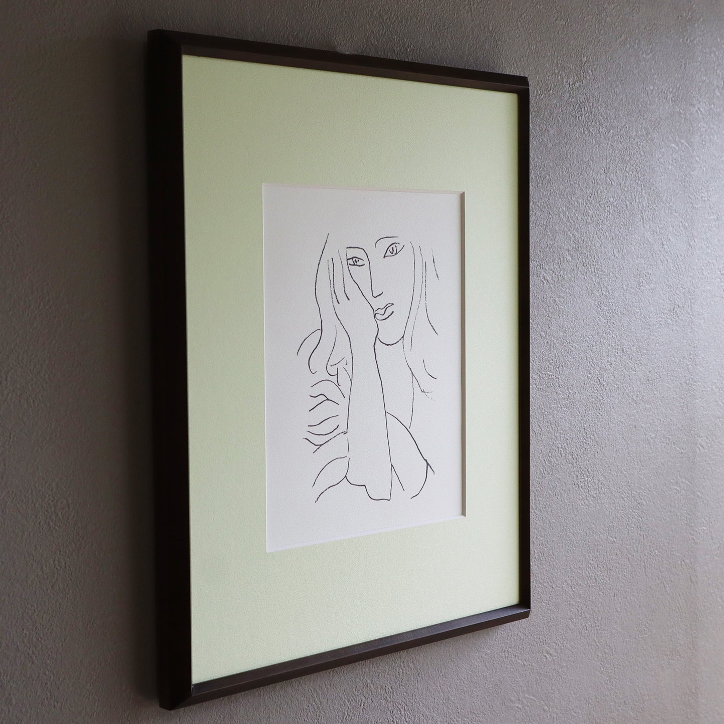 アンリ・マティス 「顔 1946 -ピエール・ルヴェルディの詩のための線画-」アートポスター（フレーム付き） / Henri Matisse “illustration for Pierre Rever’s Visages 1946” Art Frame