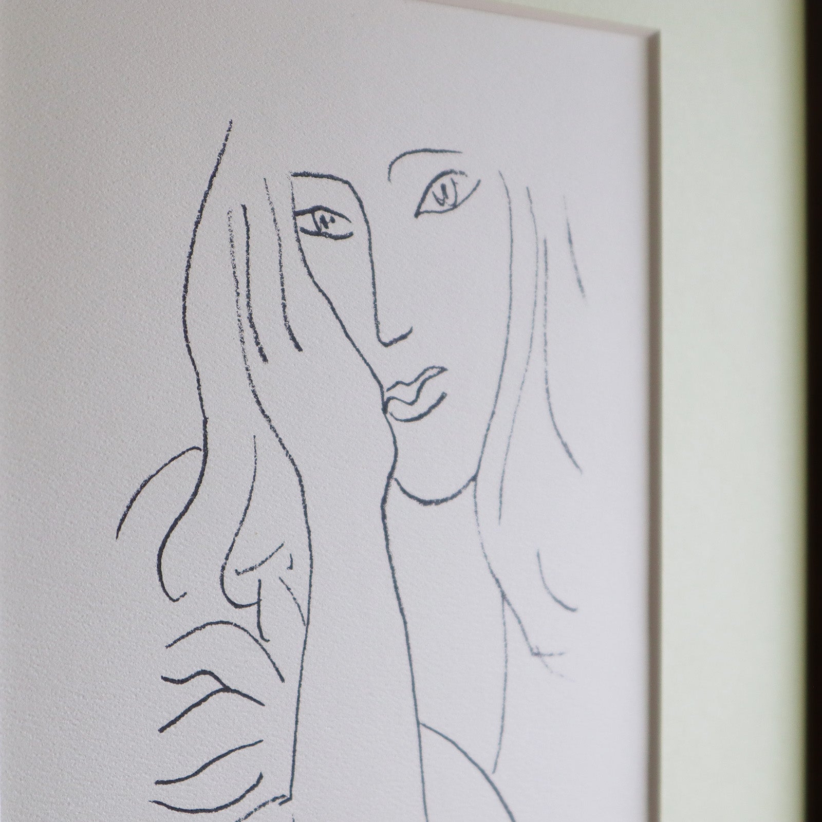 アンリ・マティス 「顔 1946 -ピエール・ルヴェルディの詩のための線画-」アートポスター（フレーム付き）4