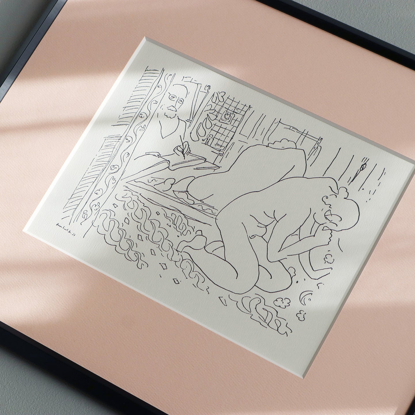 アンリ・マティス 「線画 1937」アートポスター（フレーム付き） / Henri Matisse “Pen drawing 1937” Art Frame