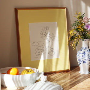 アンリ・マアンリ・マティス 「線画 1941年。“テーマとバリエーション 1943年デッサン”より」アートポスター（フレーム付き）絵画・名画［額入り］2