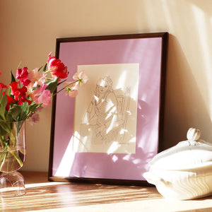 アンリ・マティス 「線画 1942年。“テーマとバリエーション 1943年デッサン”より」アートポスター（フレーム付き）絵画・名画［額入り］2