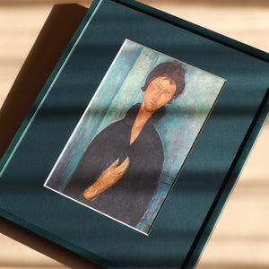 アメデオ・モディリアーニ 「青い目の女」アートポスター（フレーム付き） 世界の名画・絵画［額入り］2