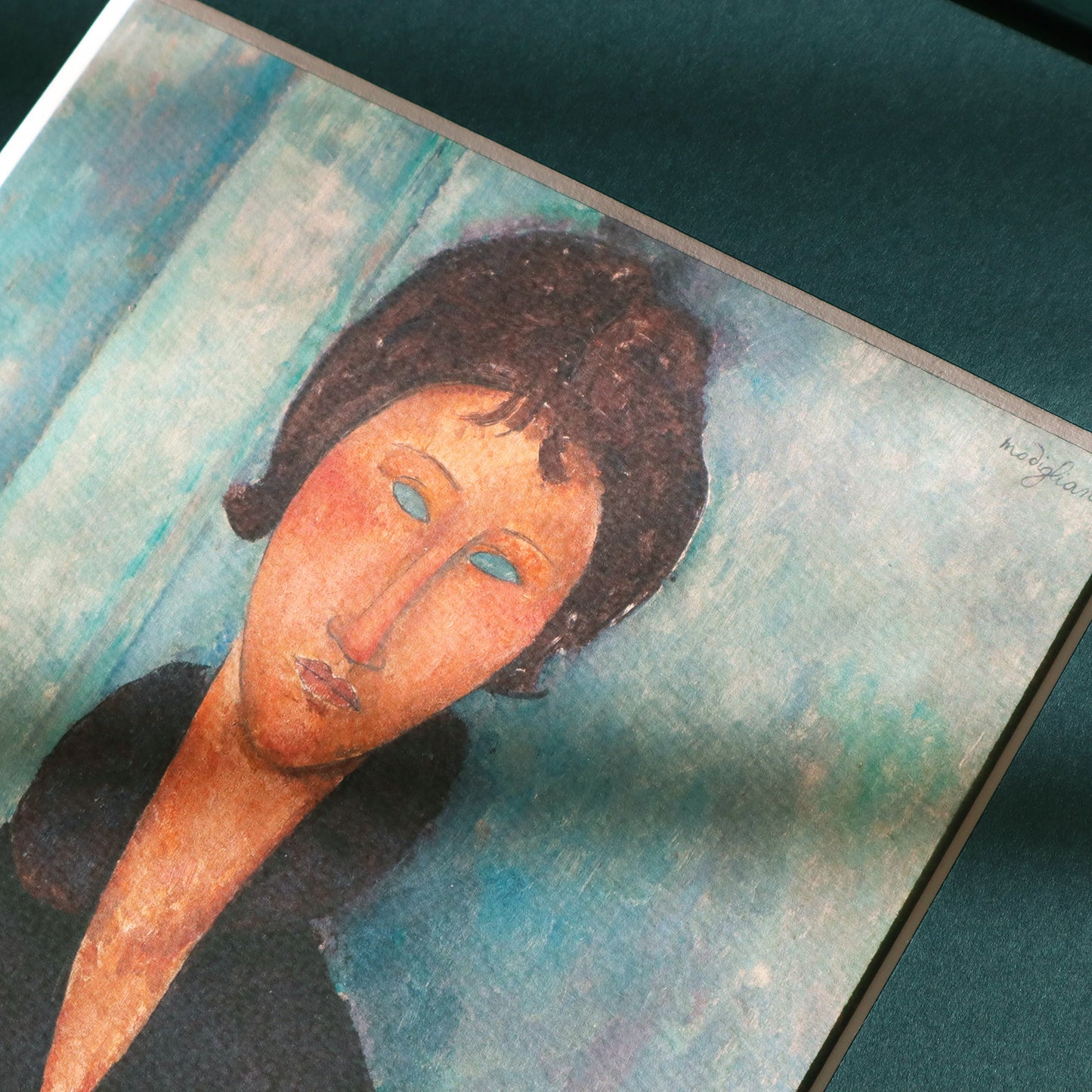 アメデオ・モディリアーニ 「青い目の女」アートポスター（フレーム付き） / Amedeo Modiglian “Femme aux yeux bleus” Art Frame